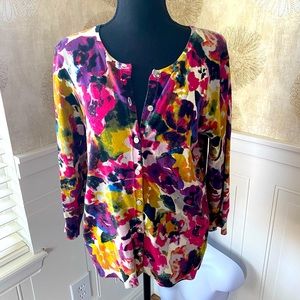 Beautiful bright floral cardigan, women’s M